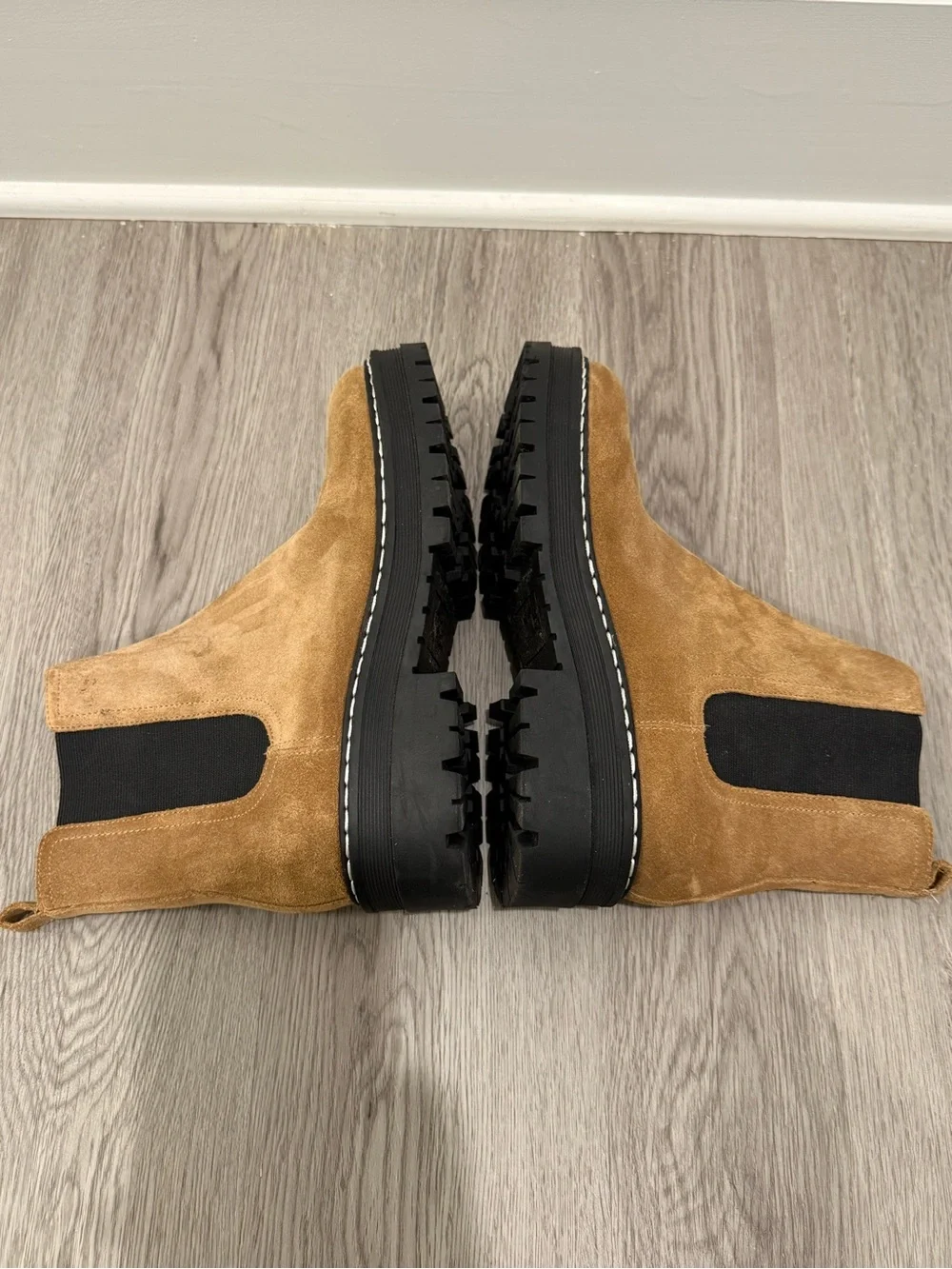 Marc Fisher Tan Suede Chukka Lug Boots